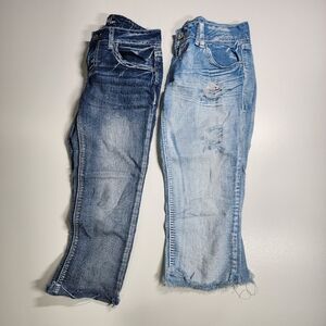 Amethyst Y2K Capri Jean Bundle - Size 3 - Mid-Rise Distressed Denim Juniors